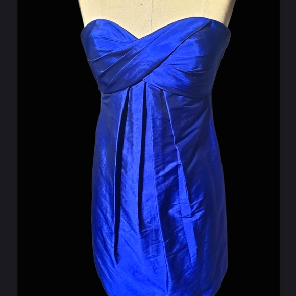Strapless Party Dress- Blue Size 2 - Picture 10 of 12
